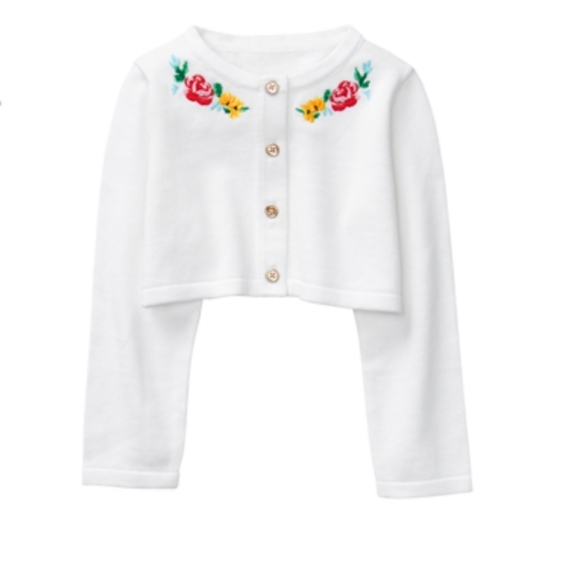 Janie and Jack Other - Janie and Jack Embroidered Crop Cardigan Sweater